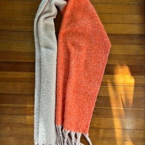 Urban outfitters | oversized scarf with tassels, light and bright pink